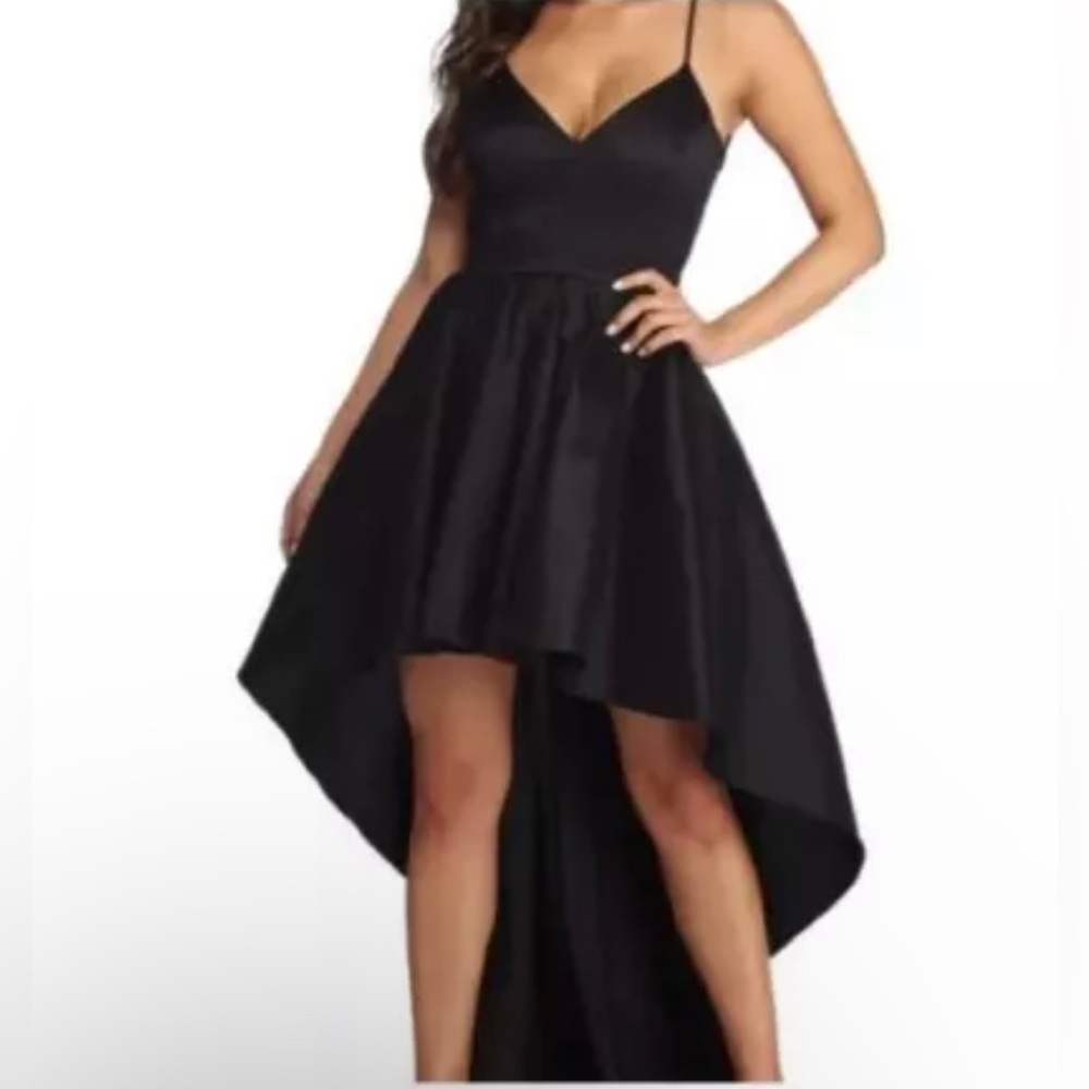 B Darlin Dress Women’s 1/2 Black Y2K Fairy Asymmetric Lined Cocktail Party Hoco